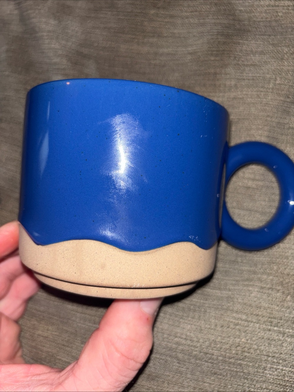 Room Essentials drippy blue glazed ceramic mug